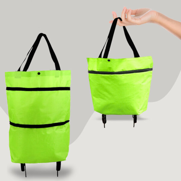 2 in 1 Foldable Shopping Cart with Wheels Premium Oxford Fabric Multifunction Shopping Bag Organizer High Capacity - Image 6