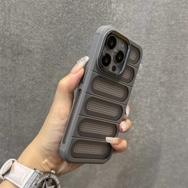 Breathable Heat Dissipation Mesh Case For ApplePhone 15 14 13 12 11 Pro Max Plus Matte Cooling Metal Lens Ring Hard Bumper Cover - Image 5