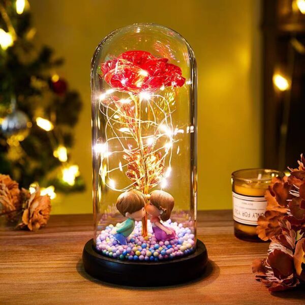 Eternal Rose LED Light Foil Flower In Glass Cover Night Lights Valentines Day Gifts Lamp Decor For For Home Bedroom Wedding Gift Valentine's Day Gifts - Image 7