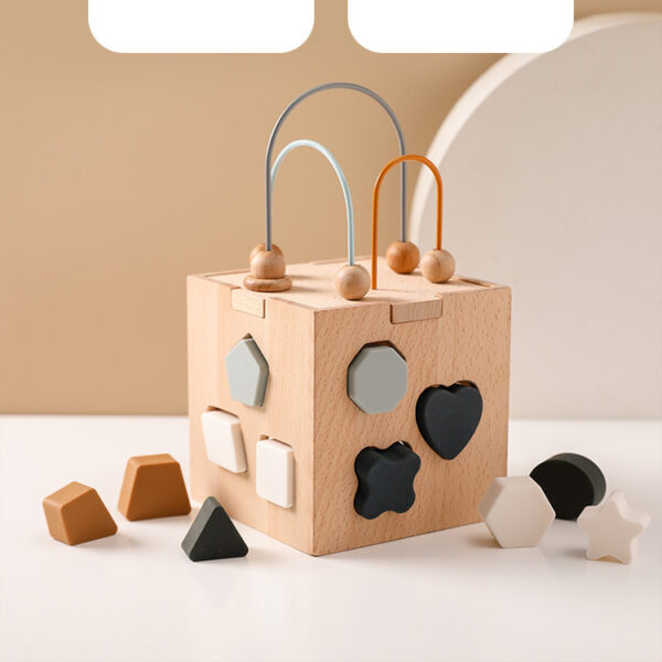 Wooden Perforated Baby Puzzle Toy Blocks - Image 2