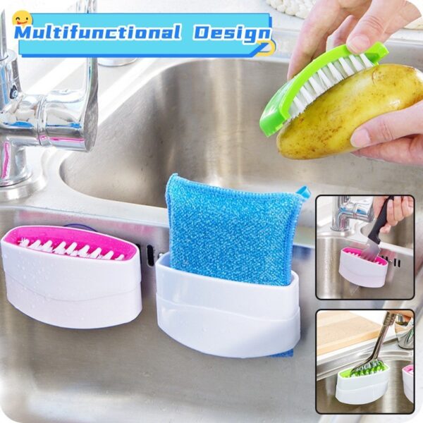 Creative Kitchen Knife And Fork Chopsticks Cleaning Brush With Suction Cup Fruit And Vegetable Cleaning Brush Kitchen Cleaning Brush